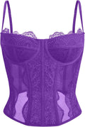 Corset Tops For Women Lace Mesh Crop - Cute Date Night Tank
