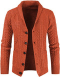 Men's Casual Wool Blend Cardigan Sweater - Slim Shawl Collar