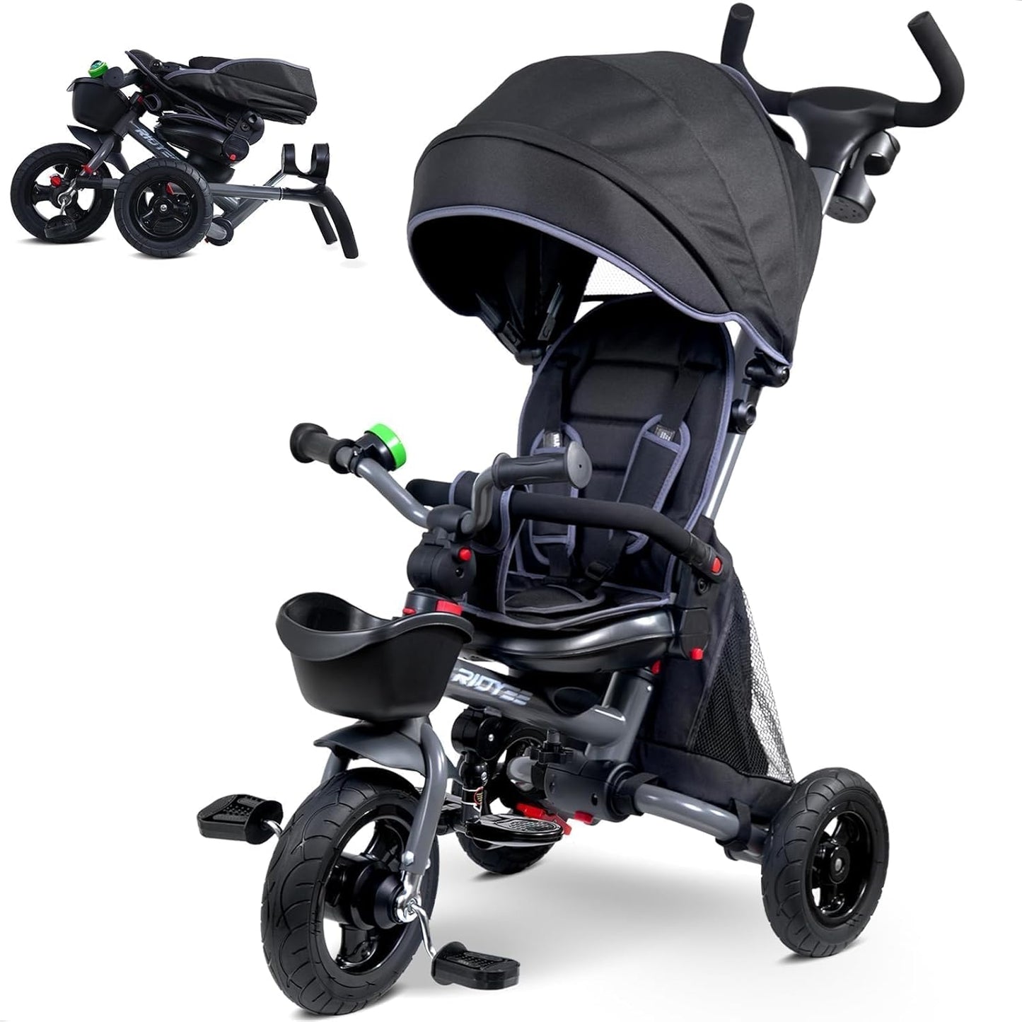 7-in-1 Folding Toddler Tricycle for Growing Kids and Parents