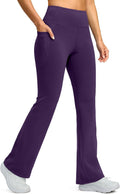 Fleece Lined High Waist Flare Leggings - Warm Winter Yoga Pants WATER