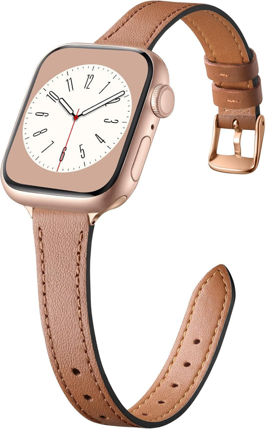 Charlam Slim Leather Apple Watch Band - Stylish & Secure Fit