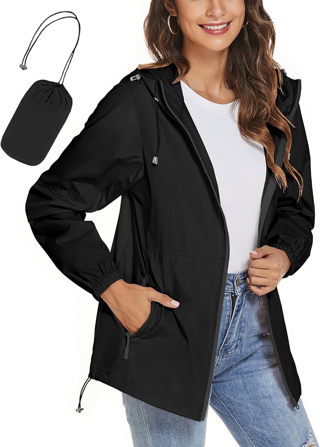 TCOT Womens Rain Jackets Lightweight Waterproof Windbreaker Coat