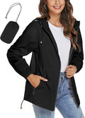 Womens Rain Jacket Lightweight Windbreaker - Packable Waterproof Coat