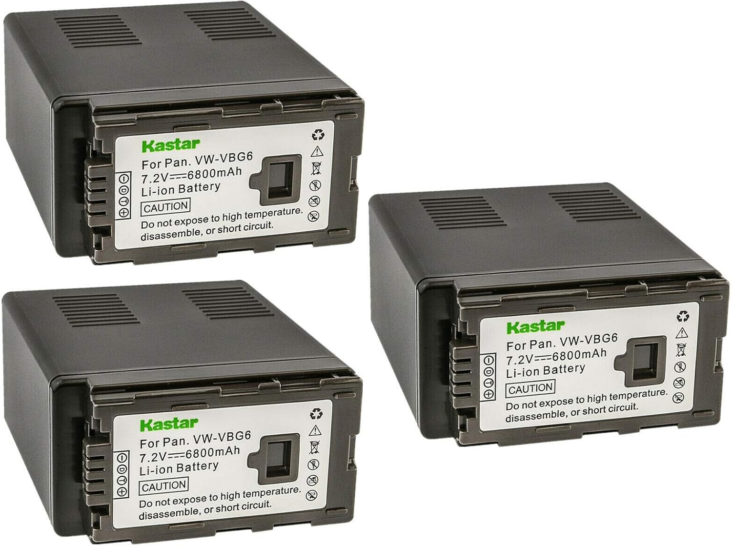 Kastar 3-Pack VW-VBG6 Battery Replacement for Panasonic Cameras