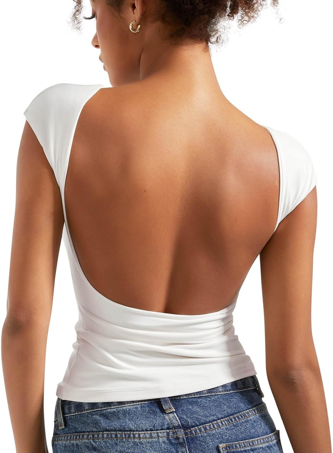 Backless Sexy Going Out Tops for Women - Y2K Basic Tee Shirts