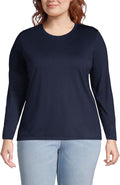Lands' End Women's Relaxed Supima Cotton Long Sleeve Crew (Style 5ZTQ)