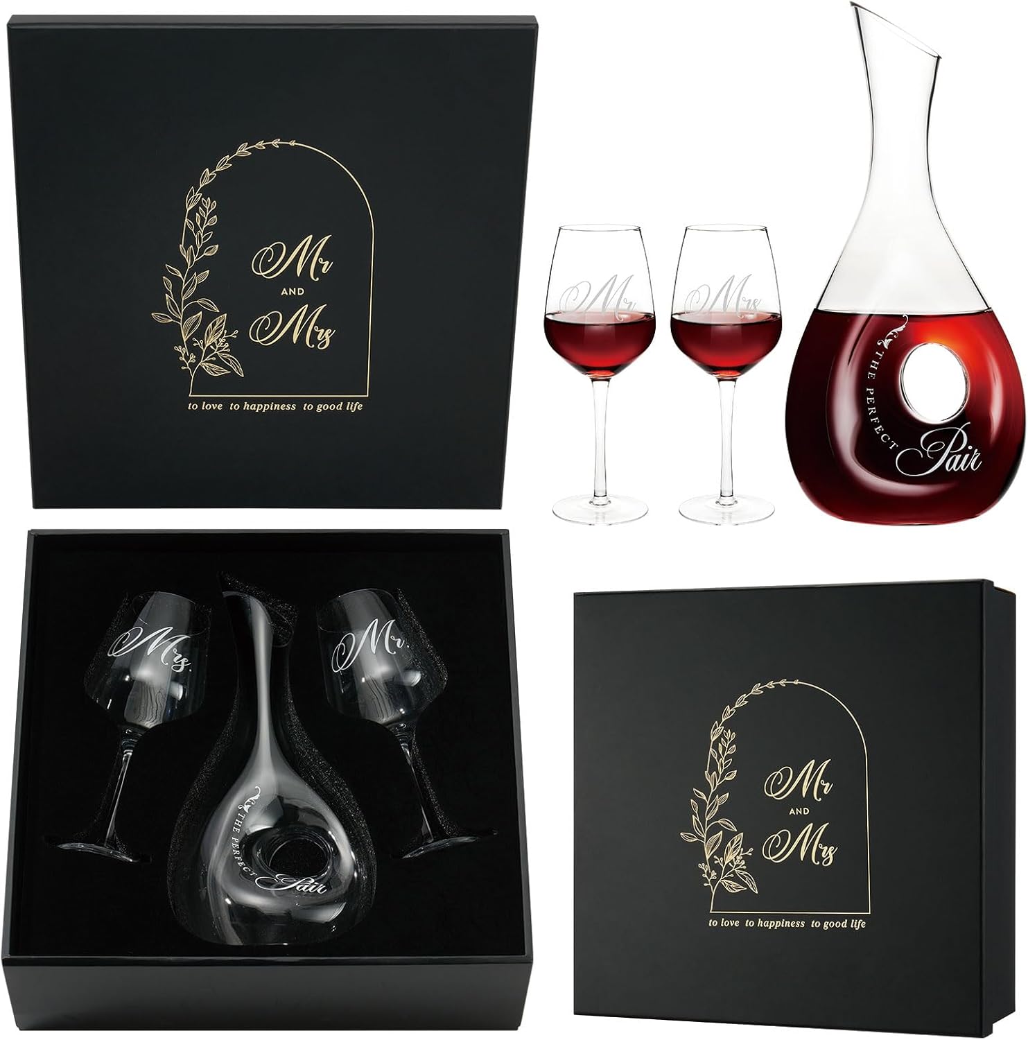 Exquisite Mr and Mrs Wine Glasses Set for Couples Gifts