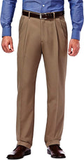 Haggar Mens Mynx Gabardine Dress Pant for Men - Classic Fit Pleated