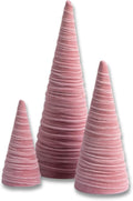 Your Heart's Content Blush Velvet Trees Set of 3 - Elegant Mantel