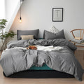 Cottonight Grey Comforter Set Queen - Soft Modern Dark Grey Comforter