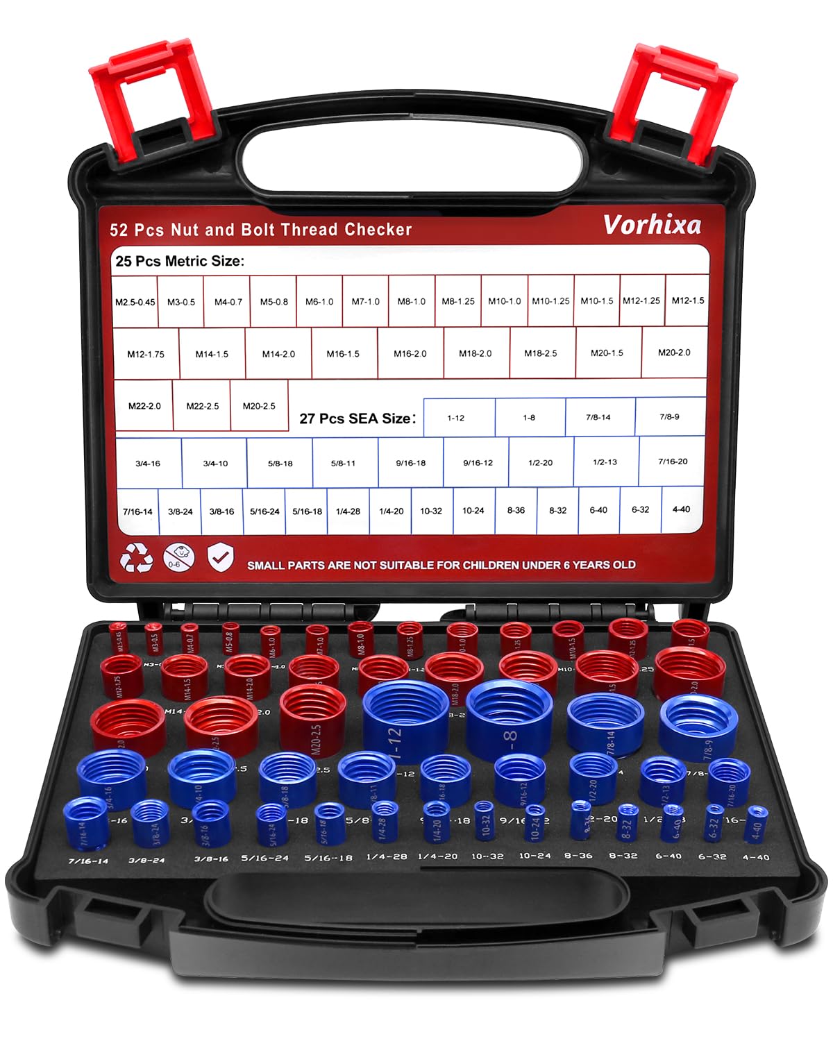 52pcs Thread Checker Set for Accurate Bolt Size Identification