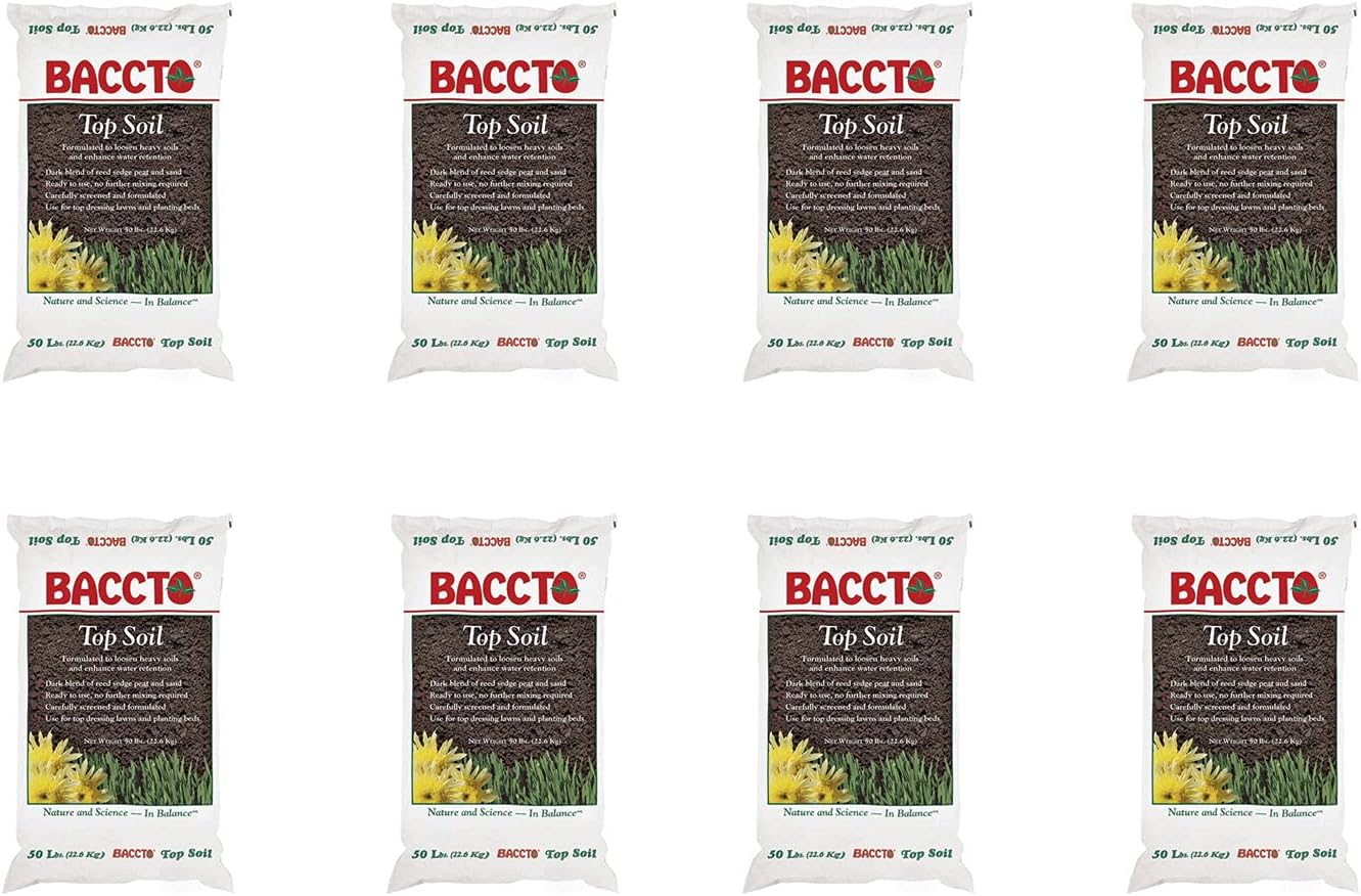 Michigan Peat Baccto Top Soil for Lawns and Gardens - 50 Lbs