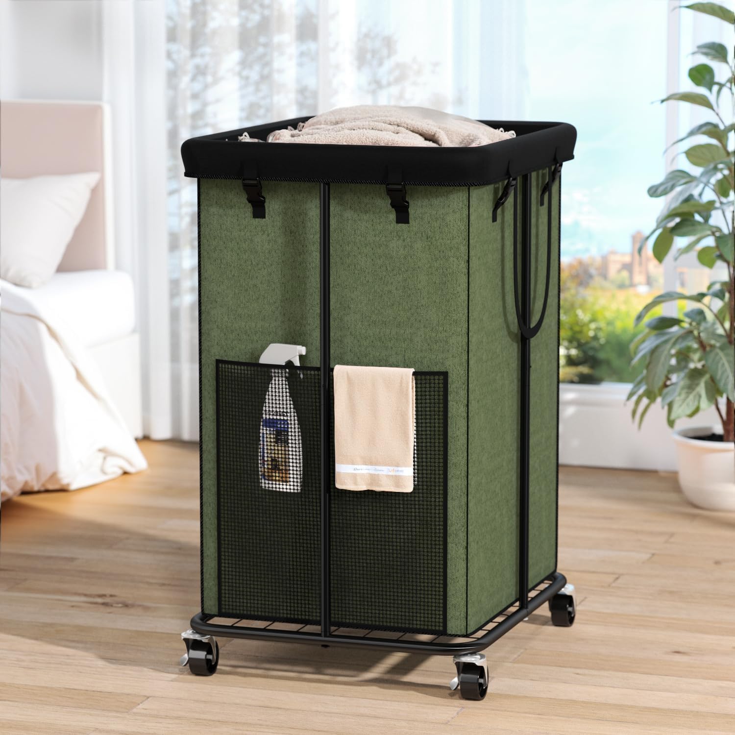 150L Rolling Laundry Basket with Wheels for Easy Mobility