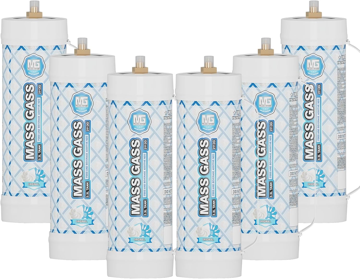 MassGass Whipped Cream Chargers - Pure Food Grade 99.99%