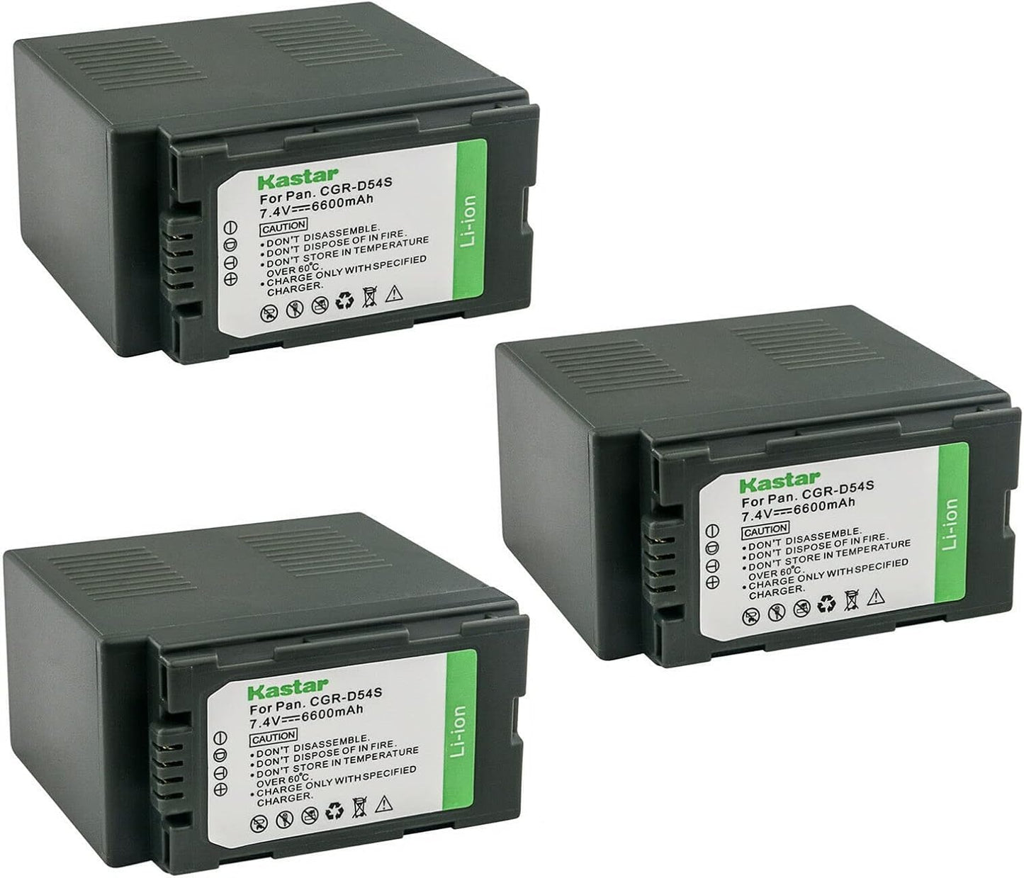 Kastar 3-Pack CGR-D54 Battery Replacement for Panasonic Cameras