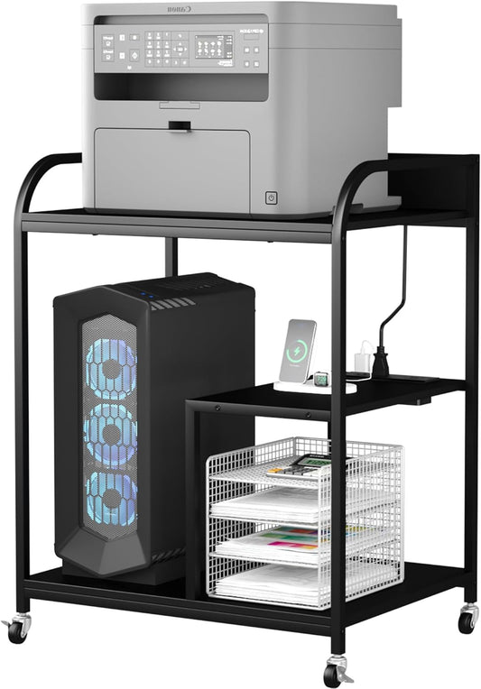 HOMEFORT Large Printer Stand with Storage - Convenient & Mobile!