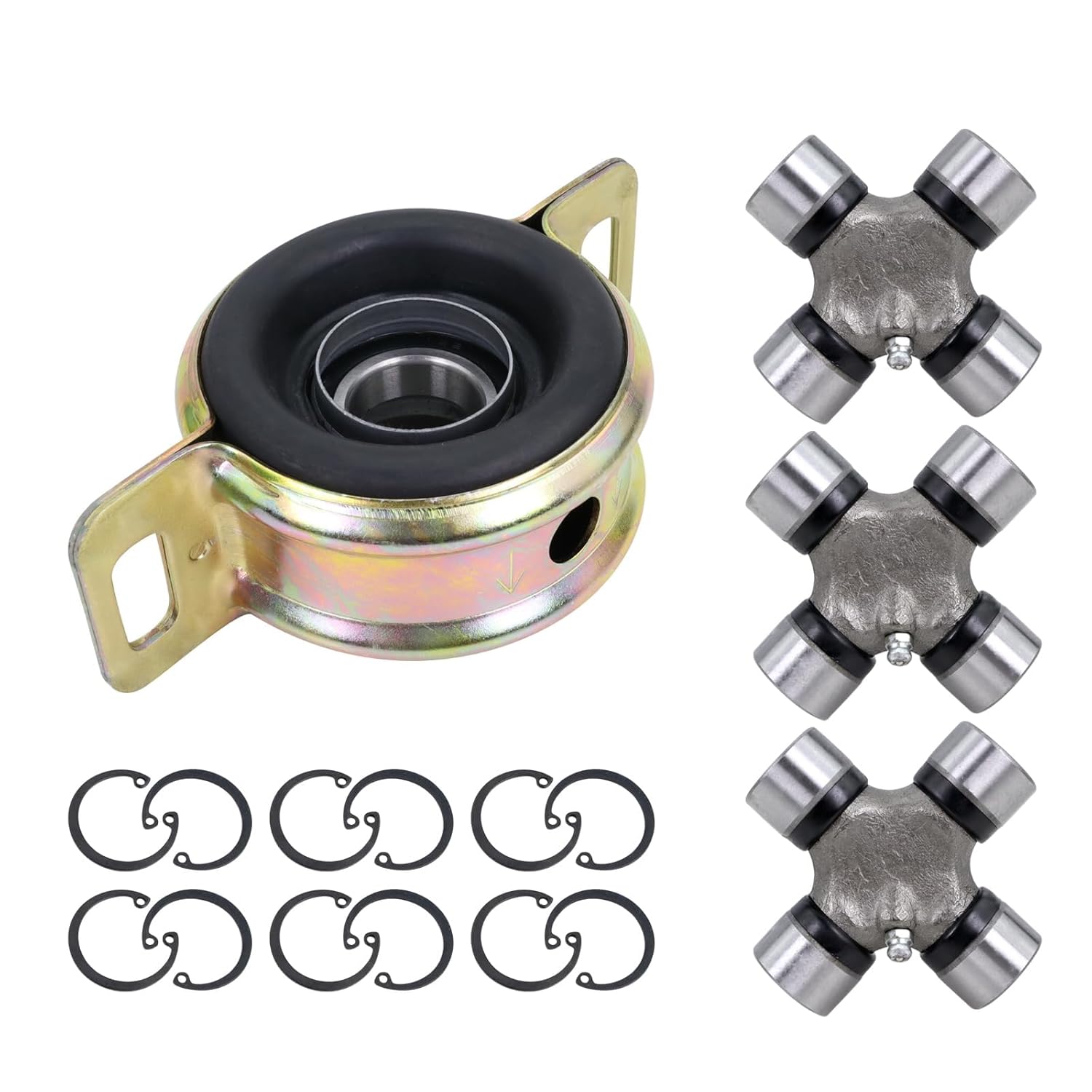 Drive Shaft Center Support Bearing & U-Joints Set for Toyota Tacoma
