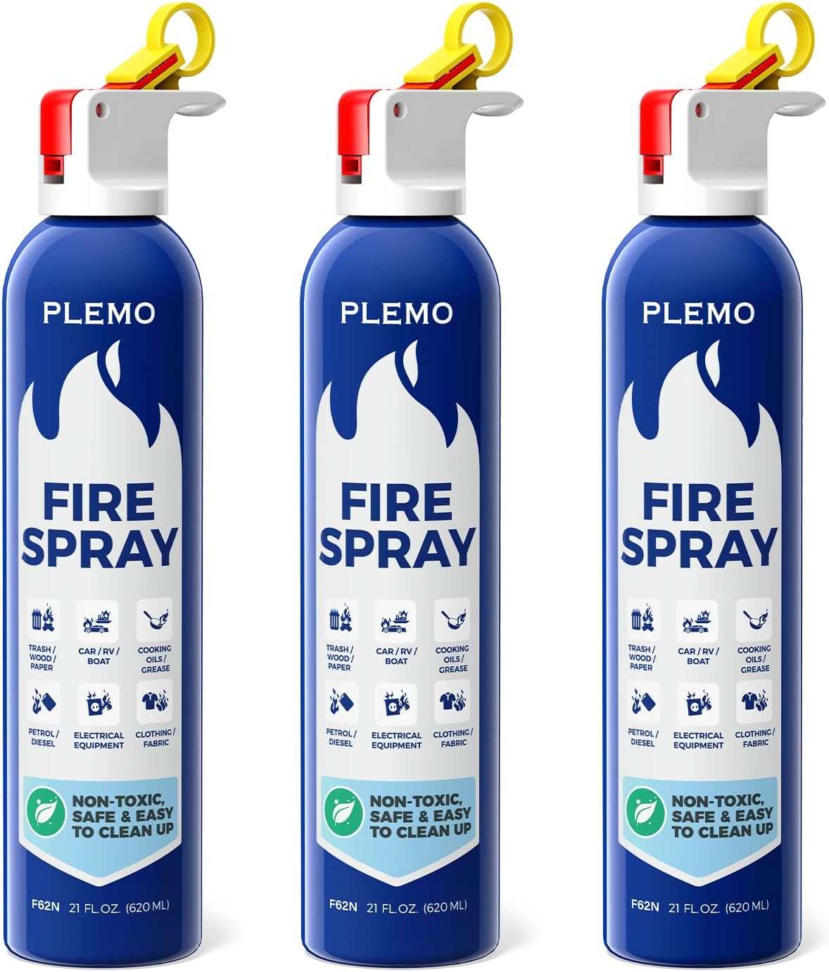 Compact Fire Extinguisher for Home and Car - PLEMO 3-Pack