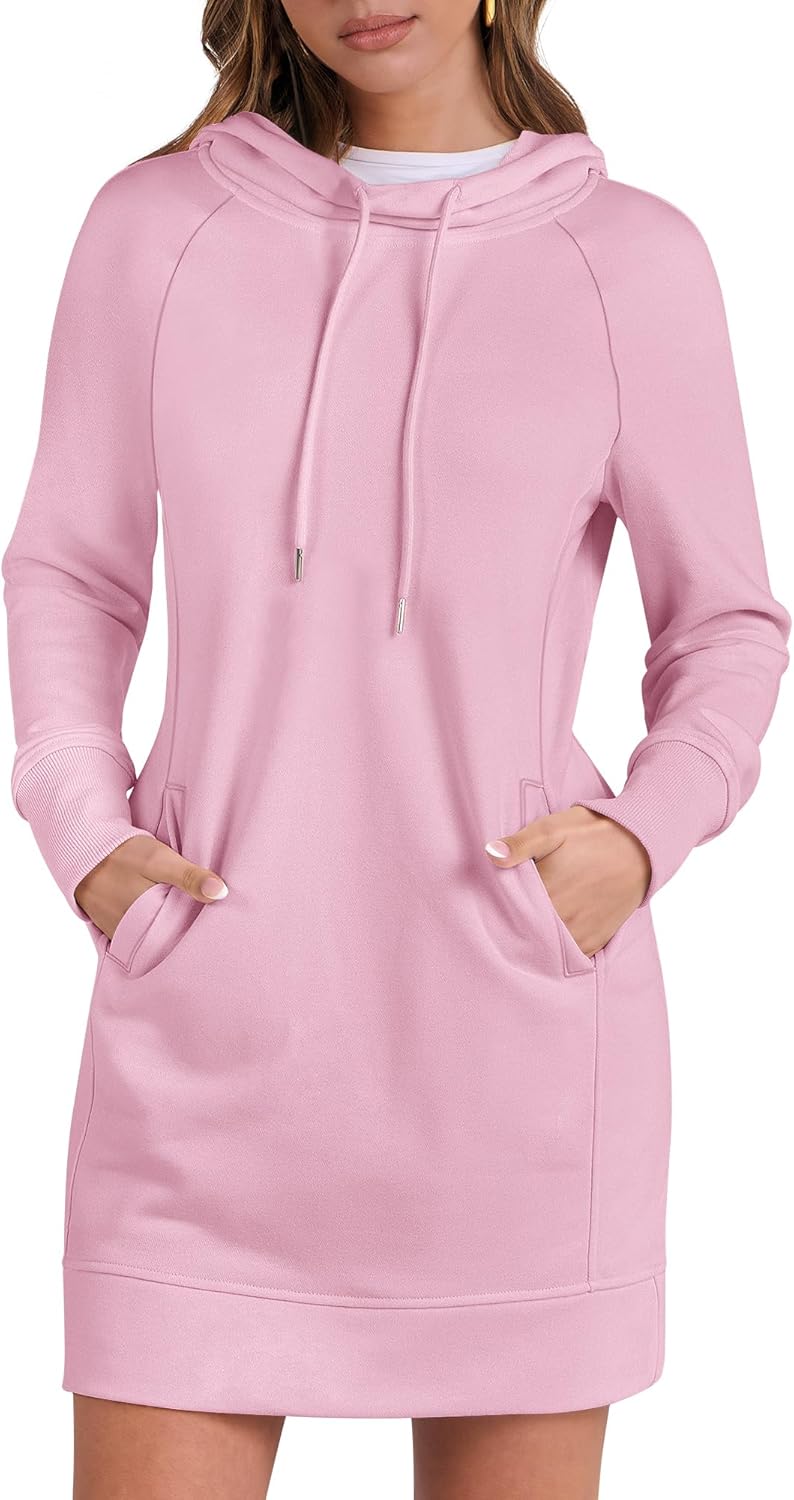 Womens Sweatshirt Dress Long Sleeve Hoodies Mini Dresses Casual