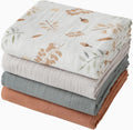 Muslin Swaddle Blankets 4 Pack for Newborns - Soft, Large 47 in