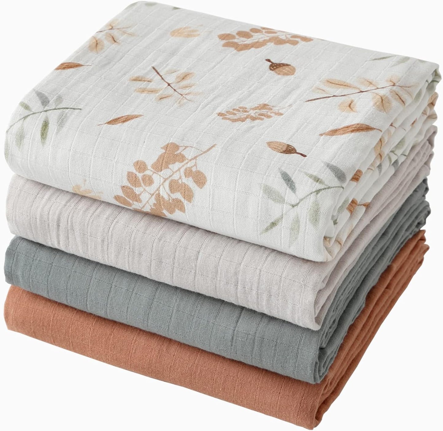 Muslin Swaddle Blankets for Newborns - Soft & Breathable 4 Pack