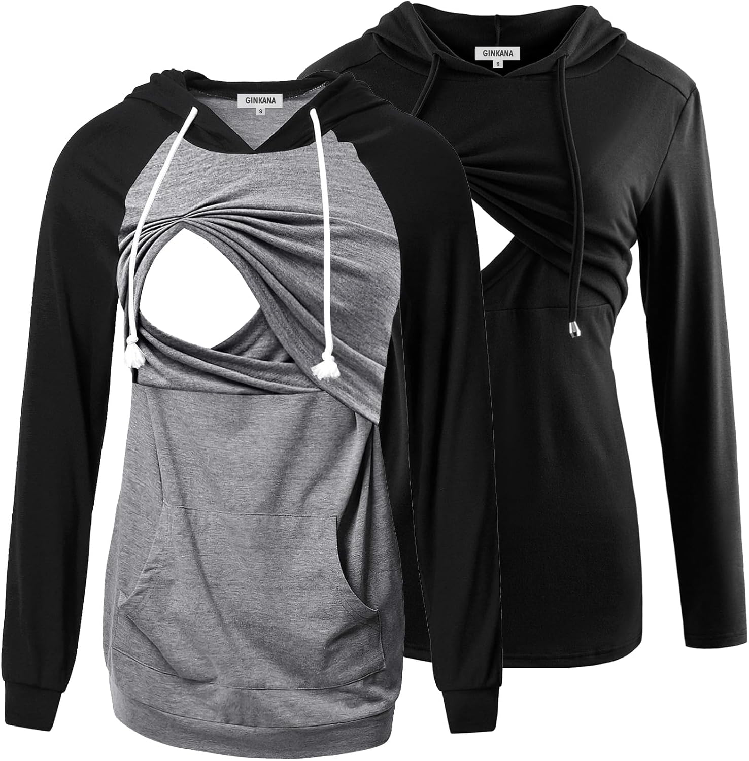 GINKANA Women's Nursing Hoodie Sweatshirt for Comfortable Feeding