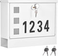 Locking Mailbox Wall Mounted - Large Capacity Textured White Mailbox