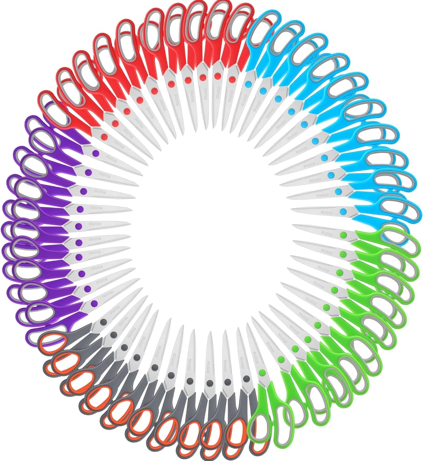 Multipurpose 8 Inch Scissors Bulk Set of 50 for Home and School