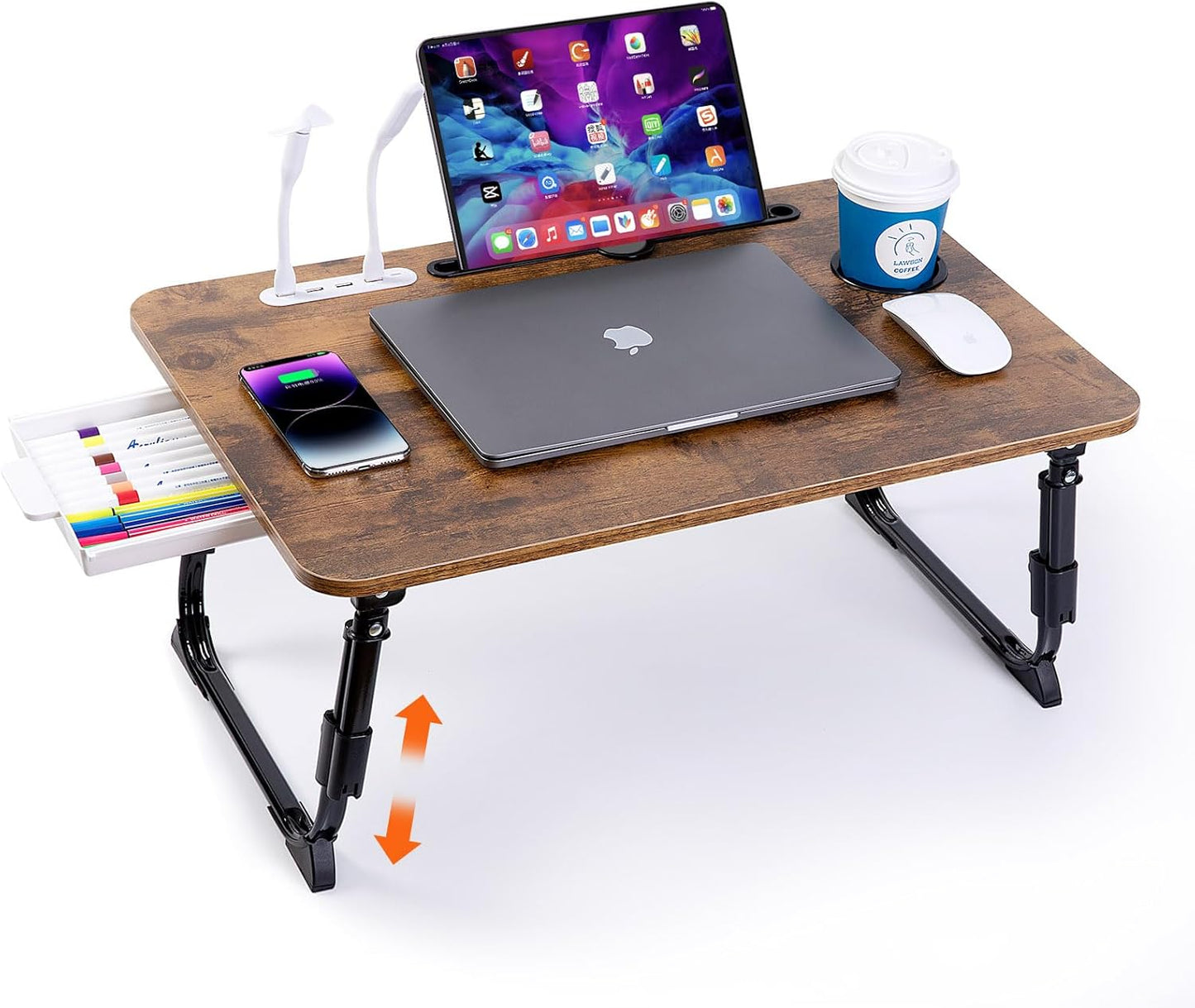 Height Adjustable Laptop Desk: Portable & Stylish!