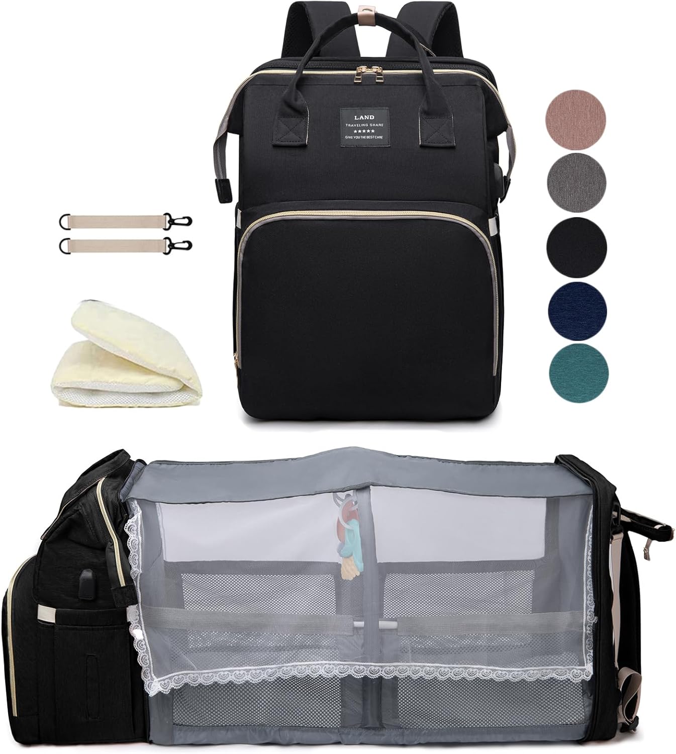 Modern Diaper Backpack with Changing Station - hously