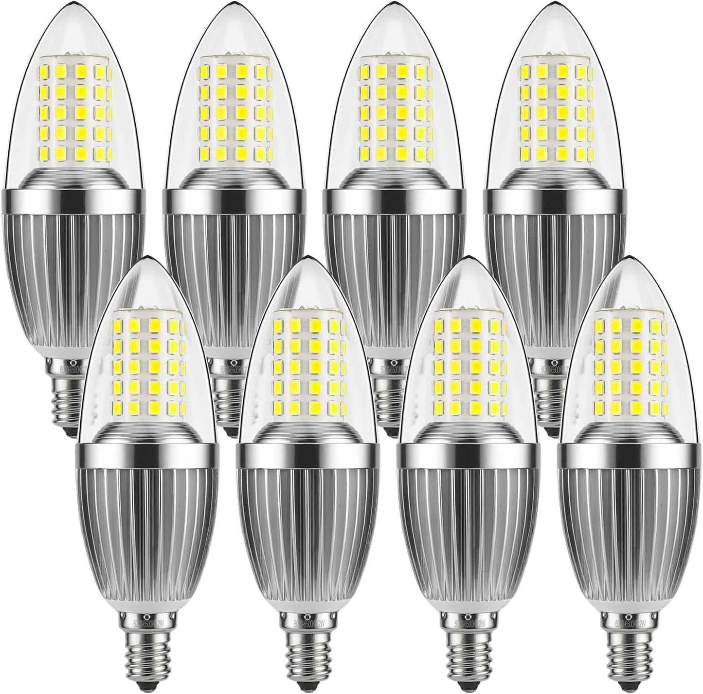 LED Candelabra Bulb 12W Daylight White 6000K E12 Base 8-Pack
