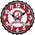 University of Alabama Bottle Cap Clock - Vintage Metal Wall Clock