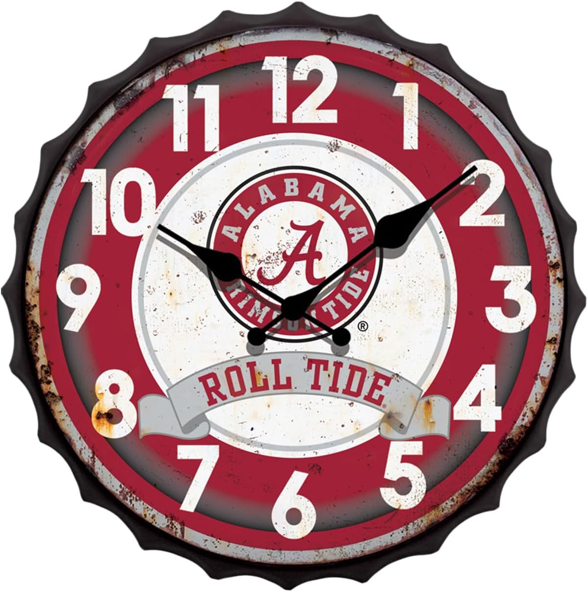 University of Alabama NCAA Bottle Cap Clock for Crimson Tide Fans