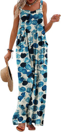 YESNO Women's Summer Casual Overalls Wide Leg Jumpsuit - Breathable