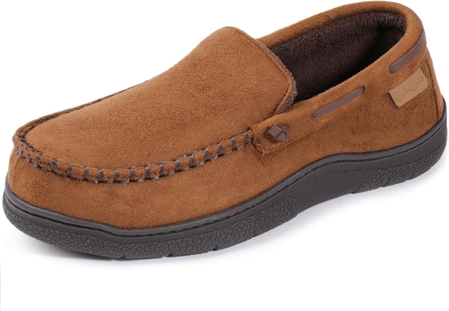 Zigzagger Men's Moccasin Slippers with Memory Foam Comfort