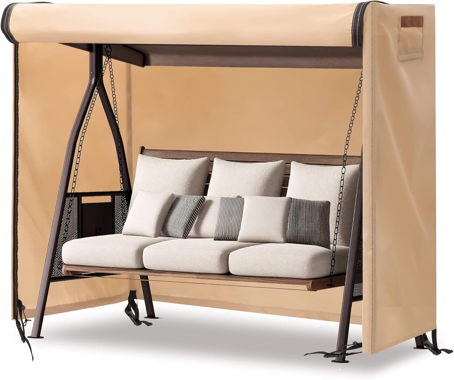 Outdoor Swing Covers for Patio Swing 3 Seater - Beige