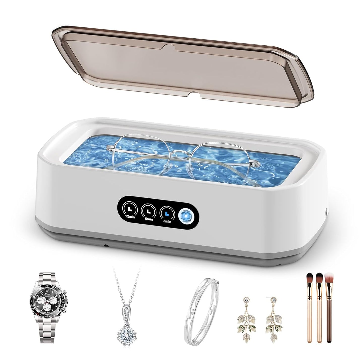 Ultrasonic Jewelry Cleaner with 49KHz for Rings and Glasses