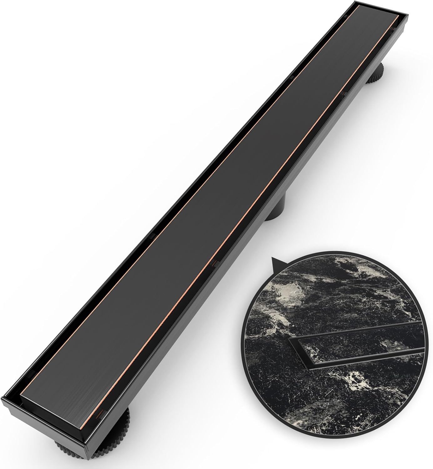 WEBANG 24 Inch Linear Shower Drain with Reversible Cover