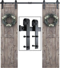 SMARTSTANDARD 6.6 ft Double Barn Door Hardware Kit - Smooth, Quiet