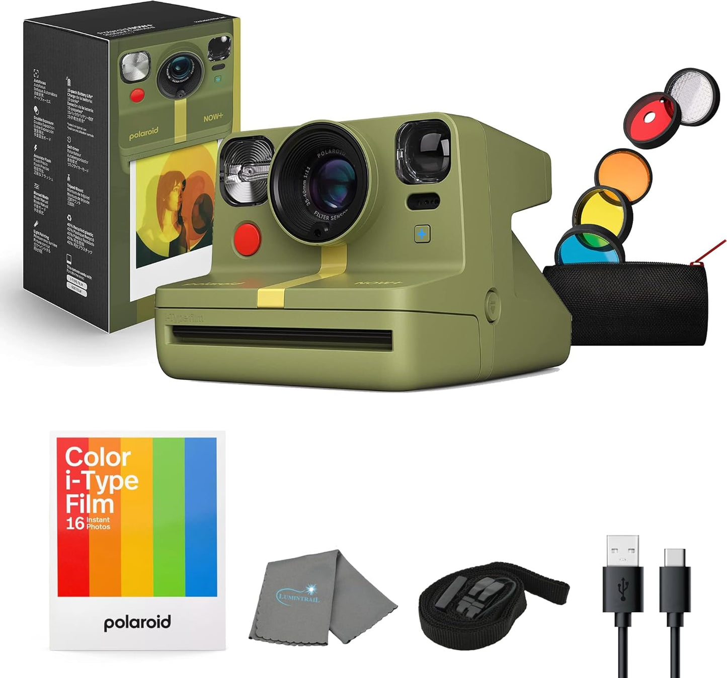 Polaroid Now+ Gen 2 Forest Green Camera Kit
