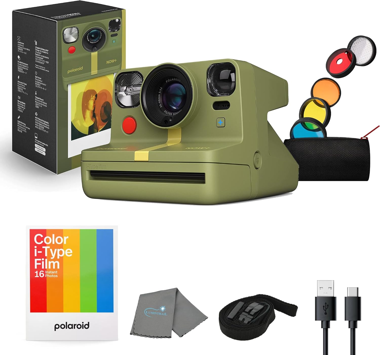 Polaroid Now+ Gen 2 Forest Green Camera Kit