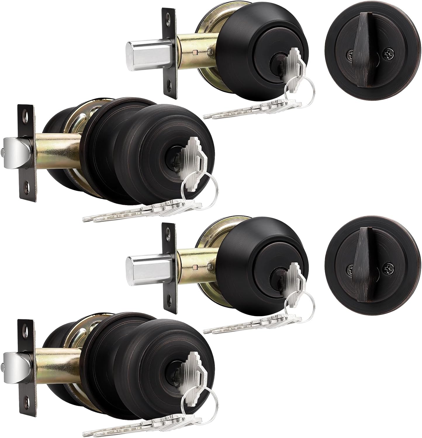 Probrico Front Door Entry Handles Lockset with Deadbolt Set