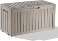 ROJIK Outdoor Storage Deck Box 78 Gal - Weatherproof Patio Bench