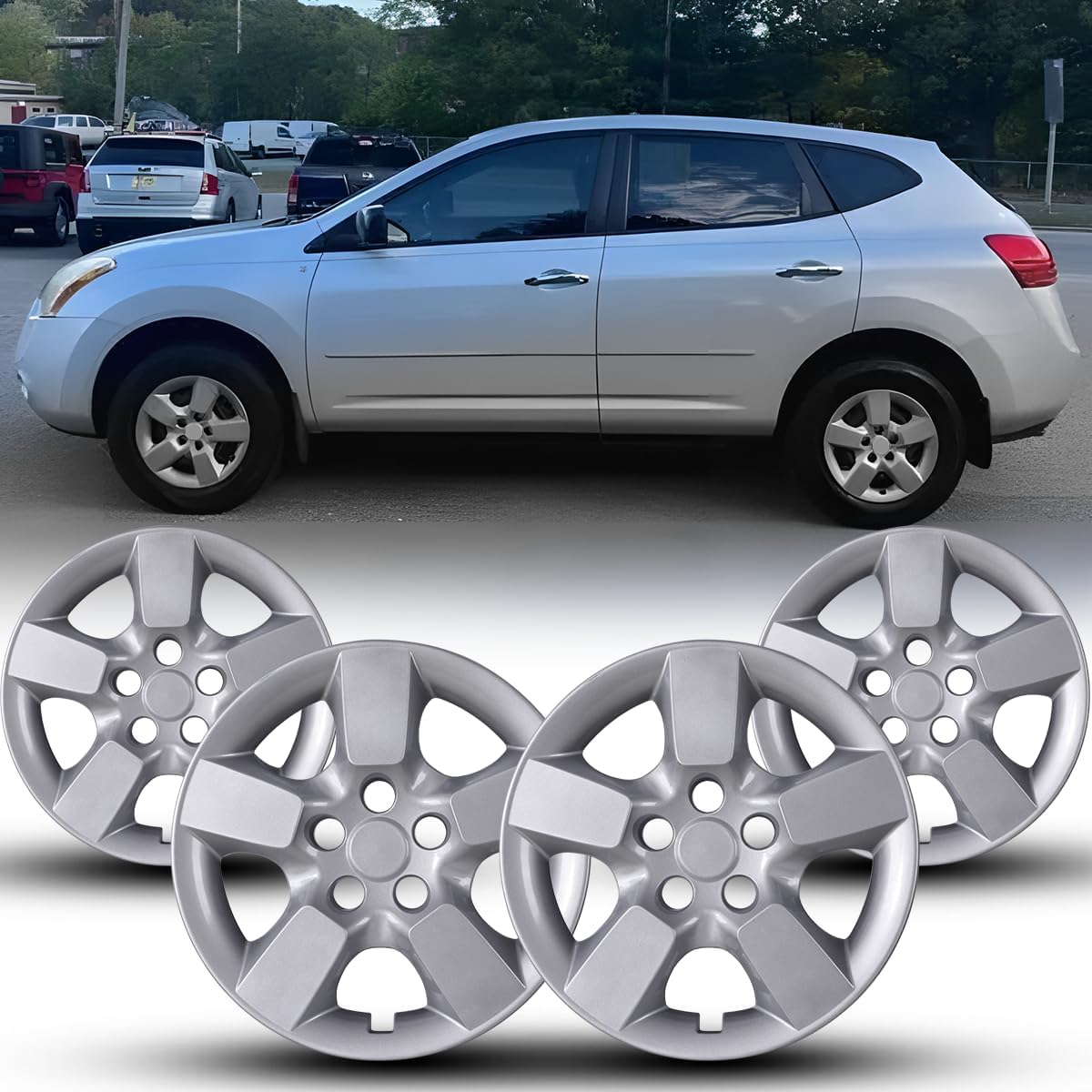 Winjet 16 Hubcaps for 2008-2015 Nissan Rogue - Durable Design