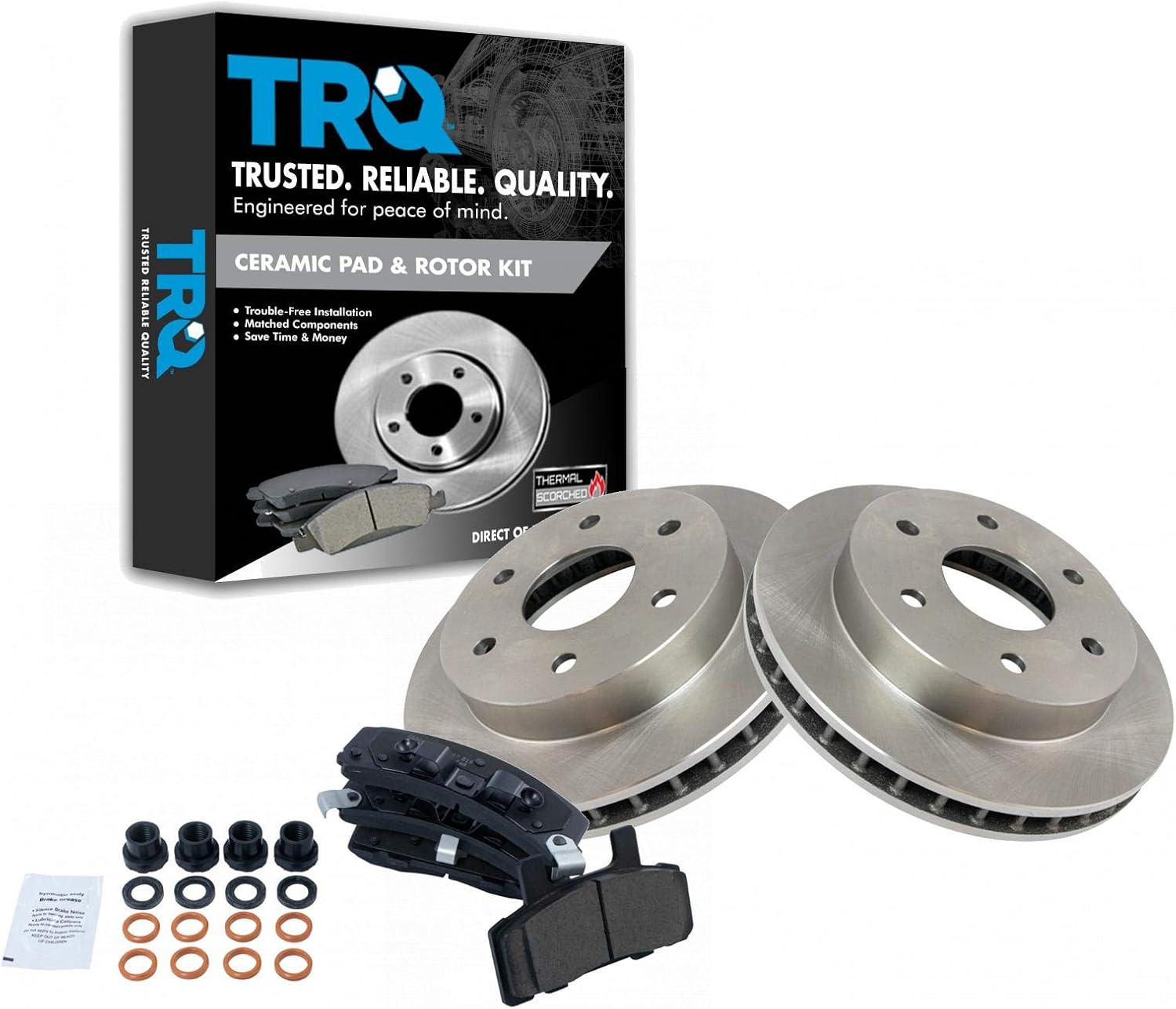 TRQ Front Disc Brake Pads & Rotors Kit for Chevy GMC Trucks