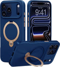 CASEKOO Marine Blue iPhone 17 Pro Case with Spin Magnetic Stand - 16FT