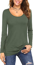 Amoretu Scoop Neck Cotton Tee for Women - Soft Everyday Essential