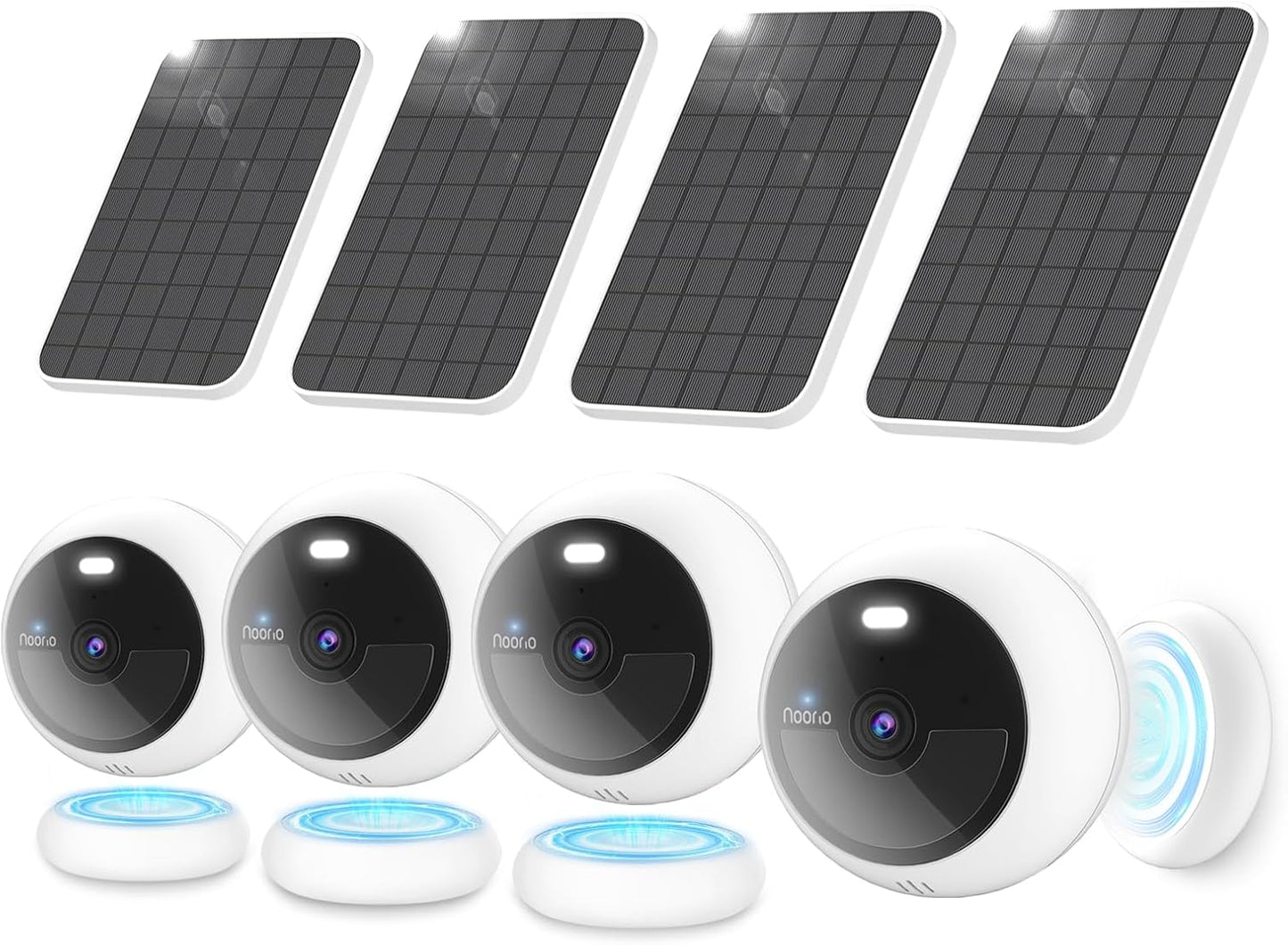 Noorio Solar Security Cameras Wireless Outdoor with AI Detection