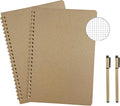 AOU A5 Spiral Graph Notebook, 2-Pack - Thick 100gsm Grid Journals