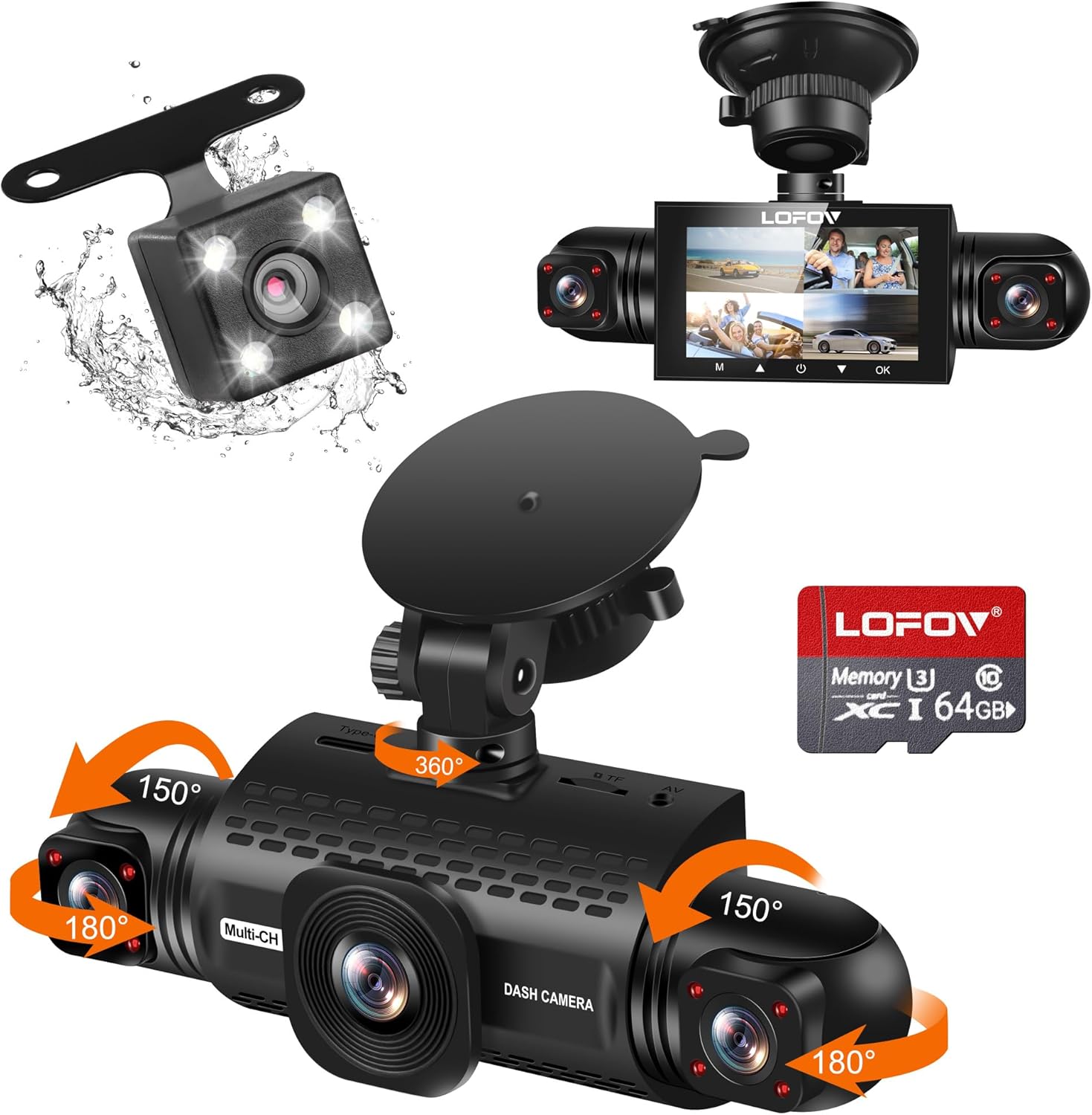 360 Degree View 4 Channel Dash Cam for Complete Vehicle Coverage